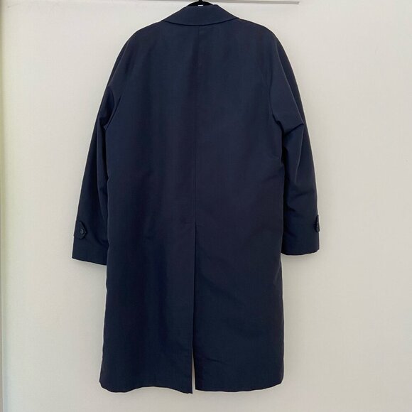 London Fog Towne Men's Navy Blue Long Fleece Lined Trench Coat Jacket Sz 42 Long - Picture 5 of 13